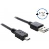 Delock USB kábel USB 2.0 USB-A zástrčka, USB Mini-B zástrčka 3.00 m čierna obojstranne zapojiteľná zástrčka, pozlátené kontakty, UL certifikácia 83364; 83364