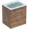 Geberit Selnova Square Umývadlová skrinka 64x59x48 cm, s umývadlom, 1 dvierka, orech hickory 501.254.00.1