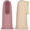 PETITE&MARS Sada silikónových zubných kefiek na prst TAKE&MATCH Rose&Sand 2 ks 0m+