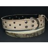 Palkar zdobený obojok z kože hladenice pre psov 70 cm x 40 mm prírodný