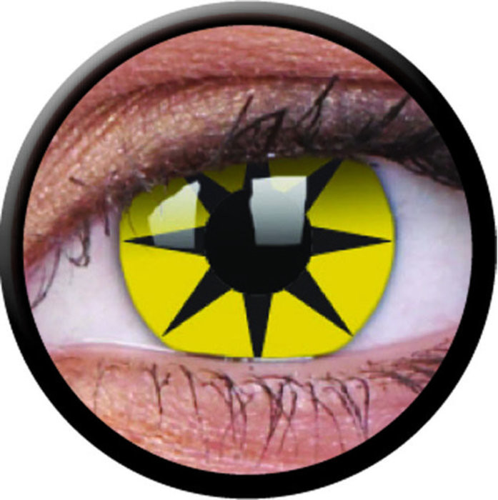 MaxVue Vision ColourVue Crazy šošovky - Yellow Star 2 ks ročné - nedioptrické