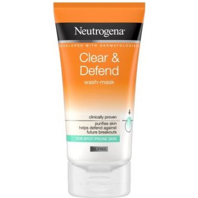 Neutrogena Clear & Defend Wash-Mask čistiaca pleťová maska a gél 2v1 150 ml unisex