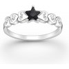 Strieborný prsteň Star ČIERNY 54