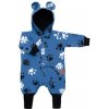 Dojčenský bavlnený overal s kapucňou a uškami New Baby Paw modrý