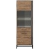 BRW Vitrína LUTON REG1D1W/20/7 L grafit/dub ribbeck nábytkárska doska 67 cm x 197.5 cm x 40 cm