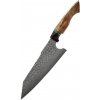IZMAEL Damaškový kuchynský nôž Yunari Kiritsuke/Hnedá 18 cm