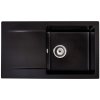 Sink Quality Ferrum, kuchynský granitový drez 770x450x190 mm + sifón, čierna, SKQ-FER.C.1KDO.X