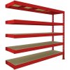Prístavok k regálu Trestles RNC 2400x2000x800, nosnosť 4000 kg, 5 políc Farba: červená