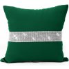 Mondo Italia Obliečka na vankúš Glamour so zirkónmi tmavozelená 40x40 cm Tmavozelená