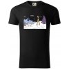 Panoráma lyžovania - Tričko z organickej bavlny - 3XL ( Čierna )