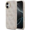 Guess PU Leather 4G Gold Frame MagSafe zadný kryt pre iPhone 17 Pink