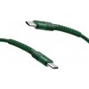 MobilNET KAB-0254-TYP-TYPEC Dátový a nabíjací pletený USB-CUSB-C, 3A, 60W, 1m, zelený