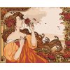 Diamondi REPRODUKCE ŽENA A RŮŽE ALFONS MUCHA 40 x 50 cm vypnuté plátno na rám 607051B