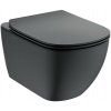 Ideal Standard Tesi - čierne WC Aquablade + spomaľovacie WC sedadlo