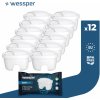 Wessper Aquaflux vodné filtračné vložky 12 kusov | Kompatibilné Laica Bi-Flux, Brita Maxtra, Dafi Unimax | Filter s aktívnym uhlím a iónovým výmenníkom