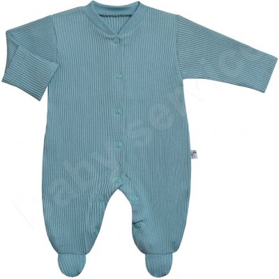 Baby Service Bavlnený overal s rukavičkami Pruhy modrá