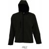 SOL'S | Replay Men, 3-vrst. softshell. bunda s kapuc., čierna, S