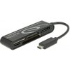 Čítačka pamäťových kariet DeLock USB-C/SD, micro SD, xD, MS, CF (91739) čierna