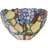 Clayre & Eef Nástenné svietidlo Tiffany s kvetmi Violle - 30*15*18 cm E14/max 1*40W - Clayre & Eef