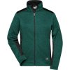 James & Nicholson Mikina Strong JN 861 na zip, pletená, fleecová, dámská COT020861s7813-dark green 3XL Melír zelená tmavá/černá