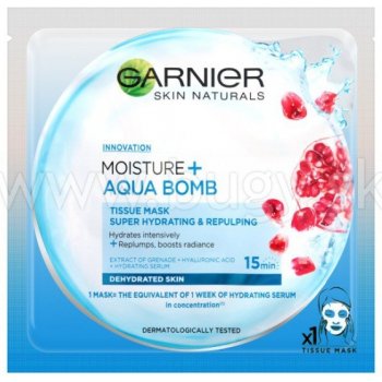 Garnier superhydratační vypĺňajúci maska Moisture & Aqua Bomb Skin Tissue Superhydrating Mask 32 g