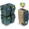 Prosperplast SORTIBOX II Sada 4 odpadkových košov 4 x 25 l, šedý kameň ISWB25S4