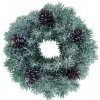 Plastový veniec zasnežený so šiškami, d. 28 cm