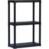 Mamutex Plastový regál 900x600x300 mm 3 police čierny
