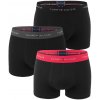 TOMMY HILFIGER - boxerky 3PACK signature cotton essentials black with dark ash & vivid pink waist - limitovaná edícia-L (89-100 cm)
