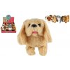 Teddies Pes chodiaci štekajúci plyš/plast 18cm na batérie, 4 druhy