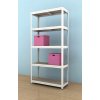Kovový regál Futur 1800x900x350/5, biela, 350kg/pol. (BIELA-DTD-surová, 350kg/pol. 8595145608133, 5 výstuh!)