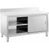 Royal Catering Pracovná skriňa z ušľachtilej ocele - 150 x 70 x 85 cm - lem - nosnosť 600 kg RCSSCB-150X70-E-B