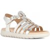 Detské kožené sandále Geox SANDAL SOLEIMA J35GSB.000CF.24.27 strieborná EUR 27