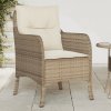 Záhradné stoličky s podložkami 2 ks béžové polyratan-ForU-365148
