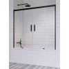 RADAWAY IDEA BLACK PN DWD 140cm vaňová zástena celorámová do niky, posuvné dvere, profil čierny, sklo číre, 10004140-54-01