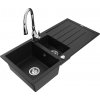 MEXEN/S MEXEN/S - Andres granitový drez s odkvapkávačom vrátane batérie Savita, čierna 6515-77-672601-00