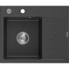Mexen Ben, 1-komorový granitový drez 600x500x190 mm, ľavý+ chrómový sifón, čierna škvrtnitá, 6522605000-76