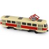 RAPPA Kovová česká retro električka Tatra T3 s otváracími strednými dverami - 16 cm - červená