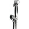 Bidetová sprcha retro s hadicou a držiakom sprchy s vyústením, chróm