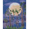 ZUTY Maľovanie podľa čísel - MESIAC ZA STROMAMI V LESE Rámovanie: vypnuté plátno na rám, Rozmer: 40x50 cm