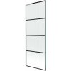 Mexen Next L, 1-krídlová vaňová zástena 70 x 150 cm, 6mm číre sklo-čierny vzor, biely profil, 895-070-000-03-77-20