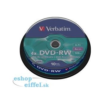 Verbatim DVD-RW 4,7GB 4x, 10ks