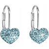 MSPERK Strieborné dievčenské náušnice tvar srdca so Swarovski Crystals Ag 925/1000 Rh (1g)