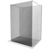 Mexen Kioto, sprchová zástena Walk-In 100 x 200 cm, 8mm šedé sklo, brúsená oceľ profil, 800-100-002-97-40