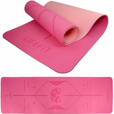 Podložka LIFEFIT YOGA MAT LOTOS DUO, 183x58x0,6cm, růžová F-MAT-E21-03