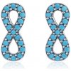 GRACE Silver Jewellery Stříbrné náušnice Nekonečno, stříbro 925/1000, tyrkysový magnezit E-RHE1041-CO/171 Tyrkysová
