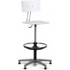 Antares Pracovná stolička SALLY, vysoká, klzáky, biela