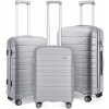 Kono K2091L Sada 3 kufre spinner 55cm 65cm 76cm Sivá Polypropylén