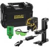 Stanley FatMax 5bodový a křížový laser, Li-Ion baterie, zelený paprsek