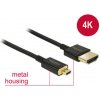 DeLock Kábel High Speed HDMI s Ethernetom - HDMI-A samec HDMI Micro-D samec 3D 4K 2 m (84783)